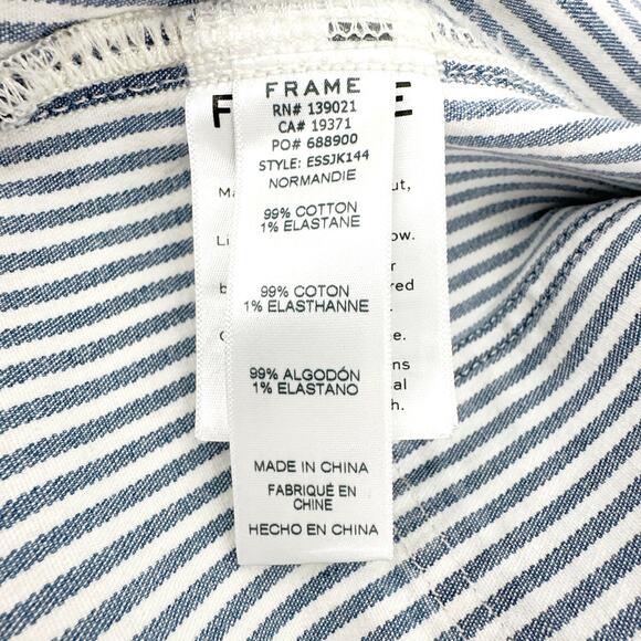 FRAME Engineer Striped Denim Shirt Jacket XS - Picture 8 of 14